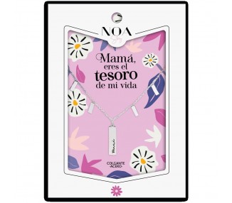 Colgante Mama acero plateado - Mama Eres el Tesoro de mi Vida