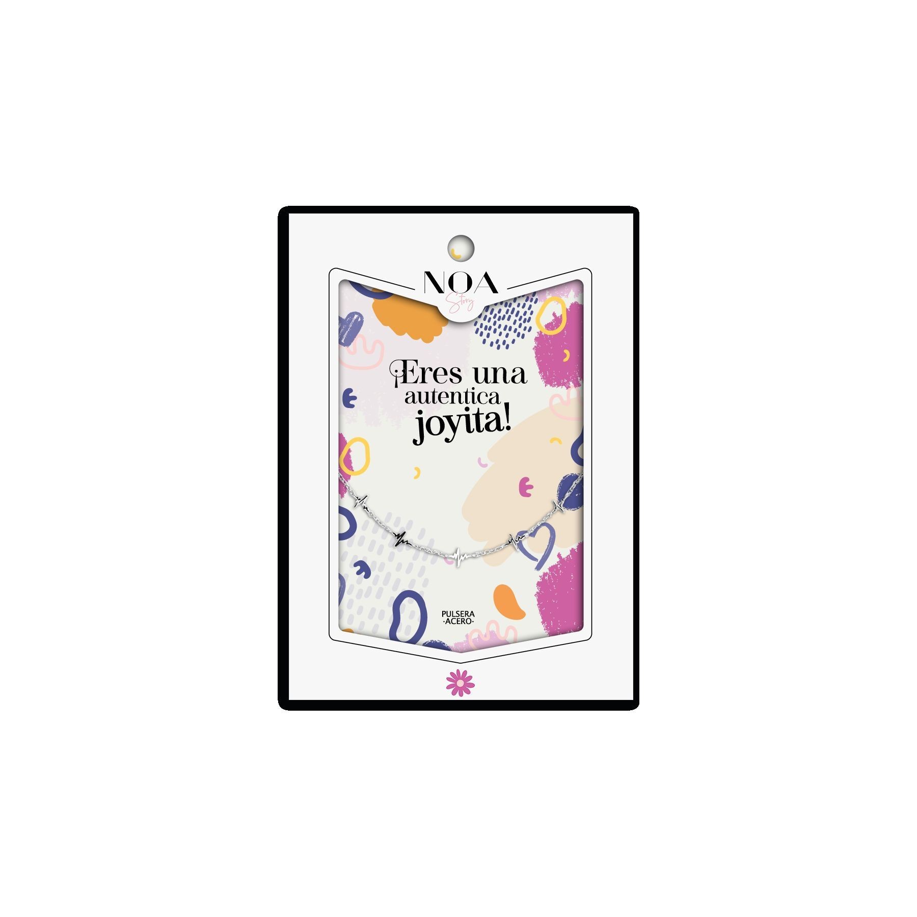 Pulsera cardios acero plateado - Eres una Autentica Joyita