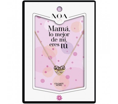 Colgante corazon Mama acero dorado - Mama Lo Mejor de mi Vida Eres Tu