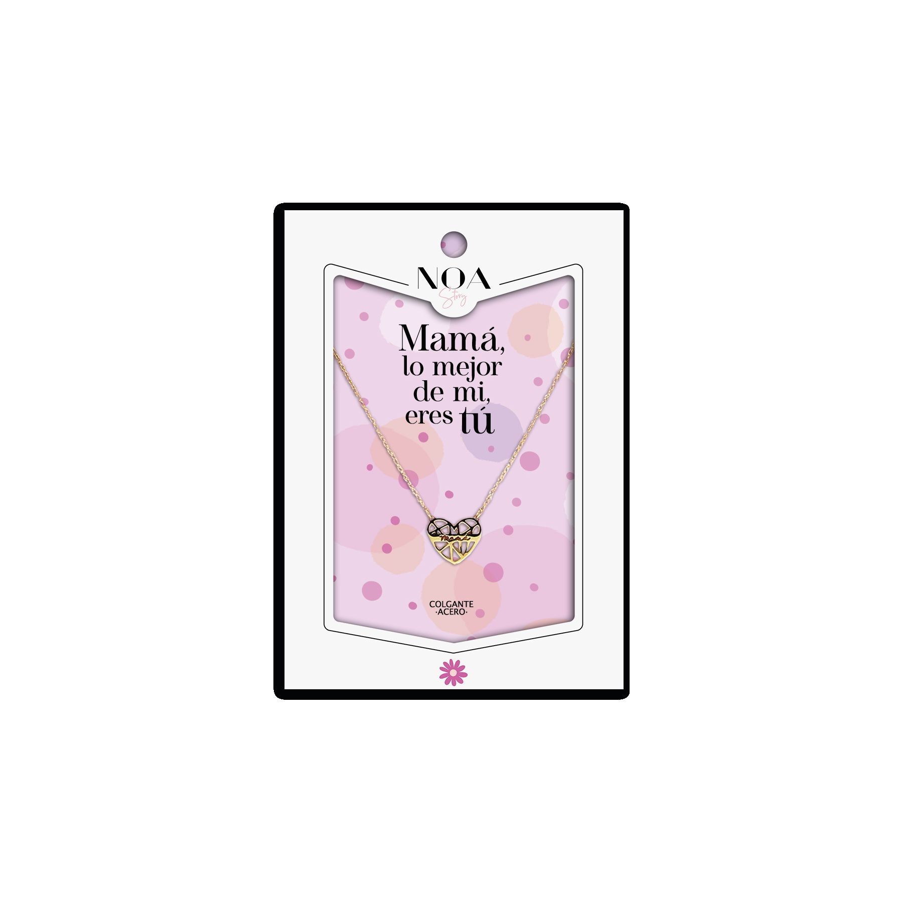 Colgante corazon Mama acero dorado - Mama Lo Mejor de mi Vida Eres Tu