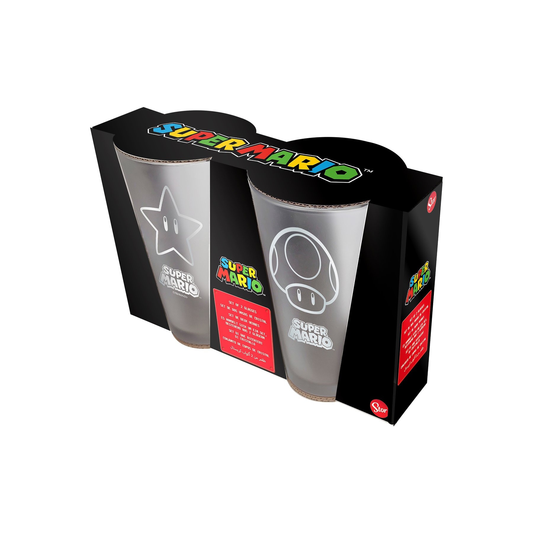 Set 2 Vasos Casual Mario Bross 490Ml