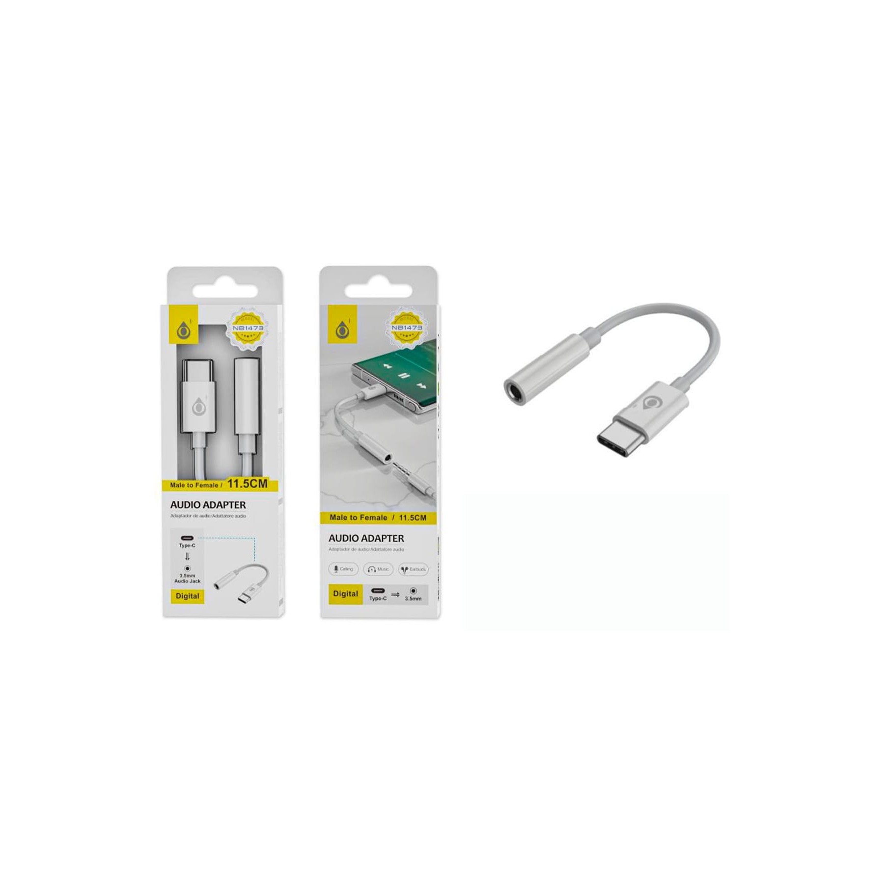 Jc Nb1473 Blanco / Adaptador De Audio Usb-C (Macho) A Jack 3