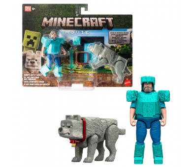 Set 2 figuras Steve & Wolf Minecraft La Pelicula