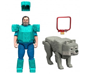 Set 2 figuras Steve & Wolf Minecraft La Pelicula