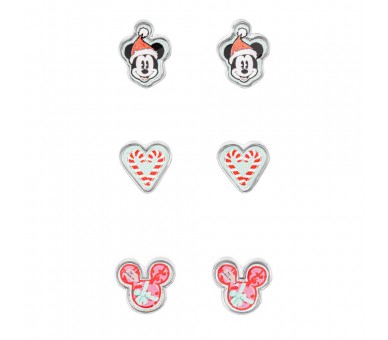 Set 3 Pares de pendientes Navidad Mickey Disney