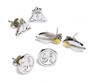 Set pendientes Deathly Hallows Golden Snitch Platform Harry Potter