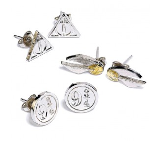Set pendientes Deathly Hallows Golden Snitch Platform Harry Potter