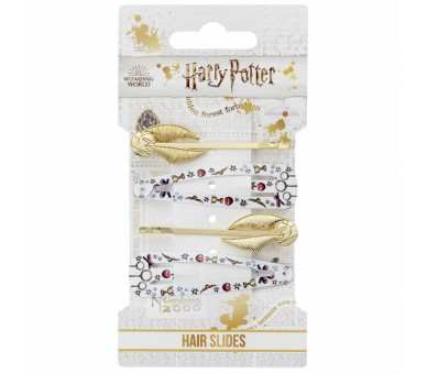 Blister 4 Horquillas de pelo Snitch Dorada Harry Potter
