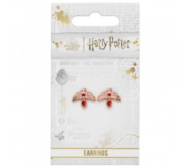 Pendientes Fawkes Rose Gold Harry Potter