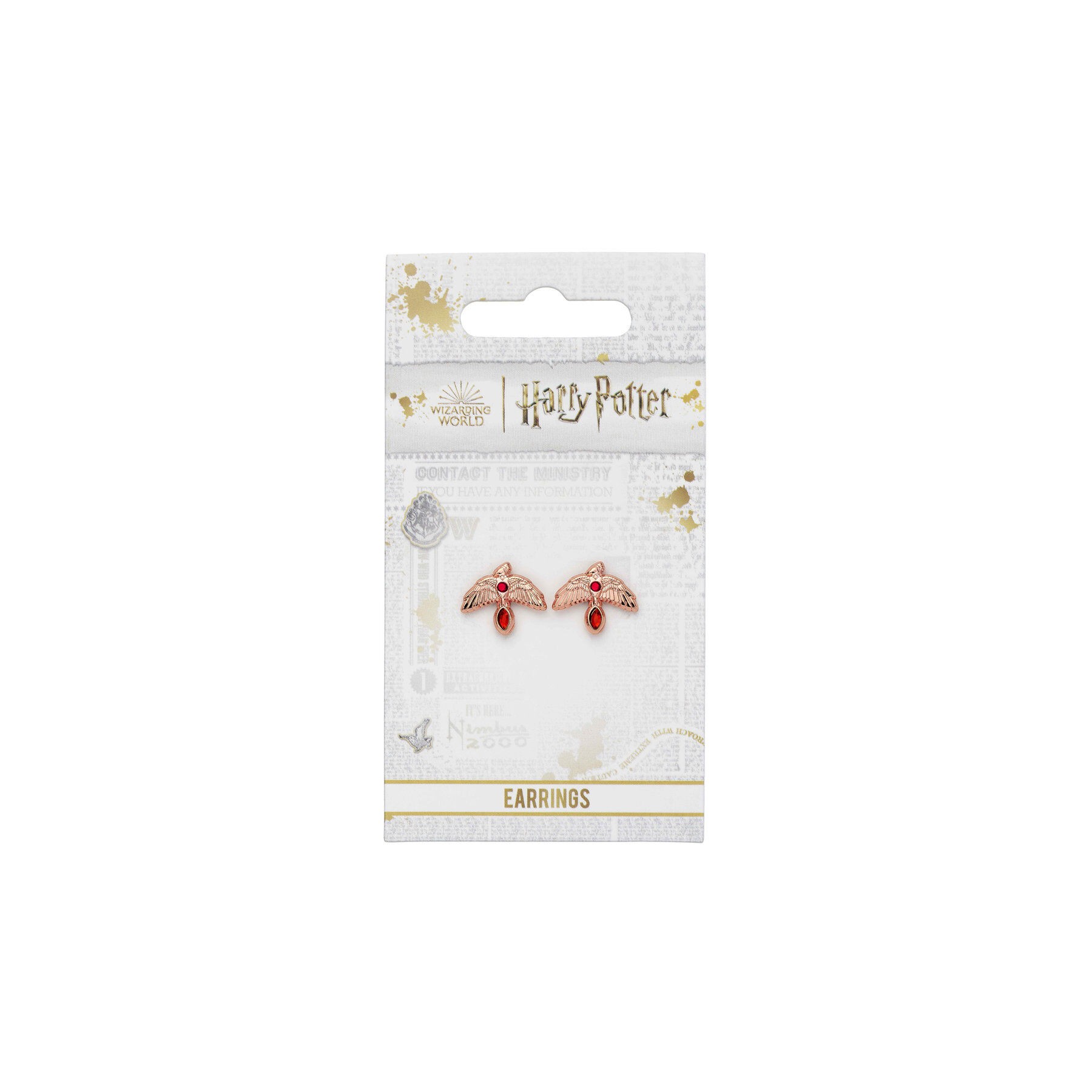 Pendientes Fawkes Rose Gold Harry Potter