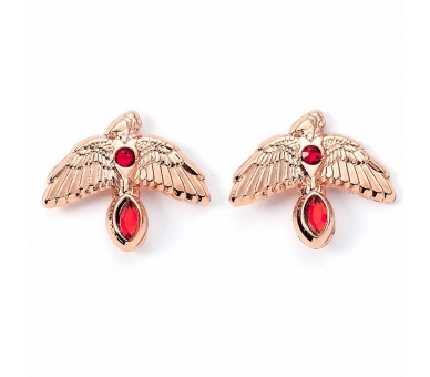 Pendientes Fawkes Rose Gold Harry Potter