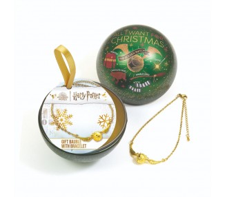 Pulsera Snitch Dorada + Bola de Navidad Harry Potter