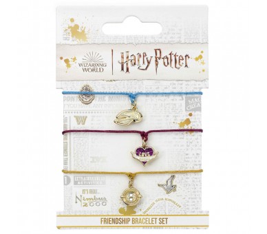 Set 3 pulseras Amistad Snitch Dorada Harry Potter