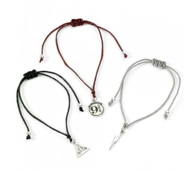 Set 3 pulseras Amistad Reliquias de la Muerte Harry Potter
