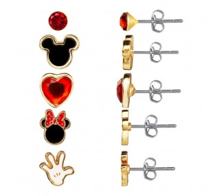 Set 5 Pares de pendientes Mickey & Minnie Disney