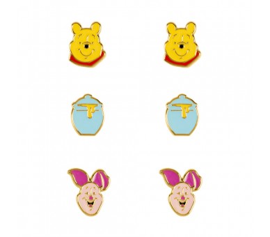 Set 3 Pares de pendientes Winnie the Pooh Disney
