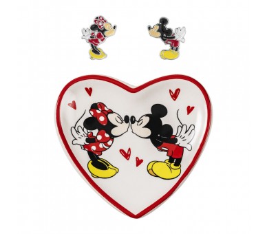Pendientes + plato bisuteria Mickey & Minnie Disney