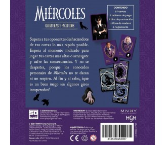 Juego de cartas Criaturas y Excluidos Miercoles Wednesday español