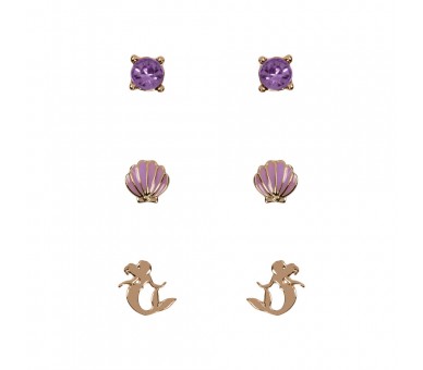 Set 3 Pares de pendientes La Sirenita Disney