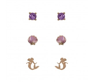 Set 3 Pares de pendientes La Sirenita Disney