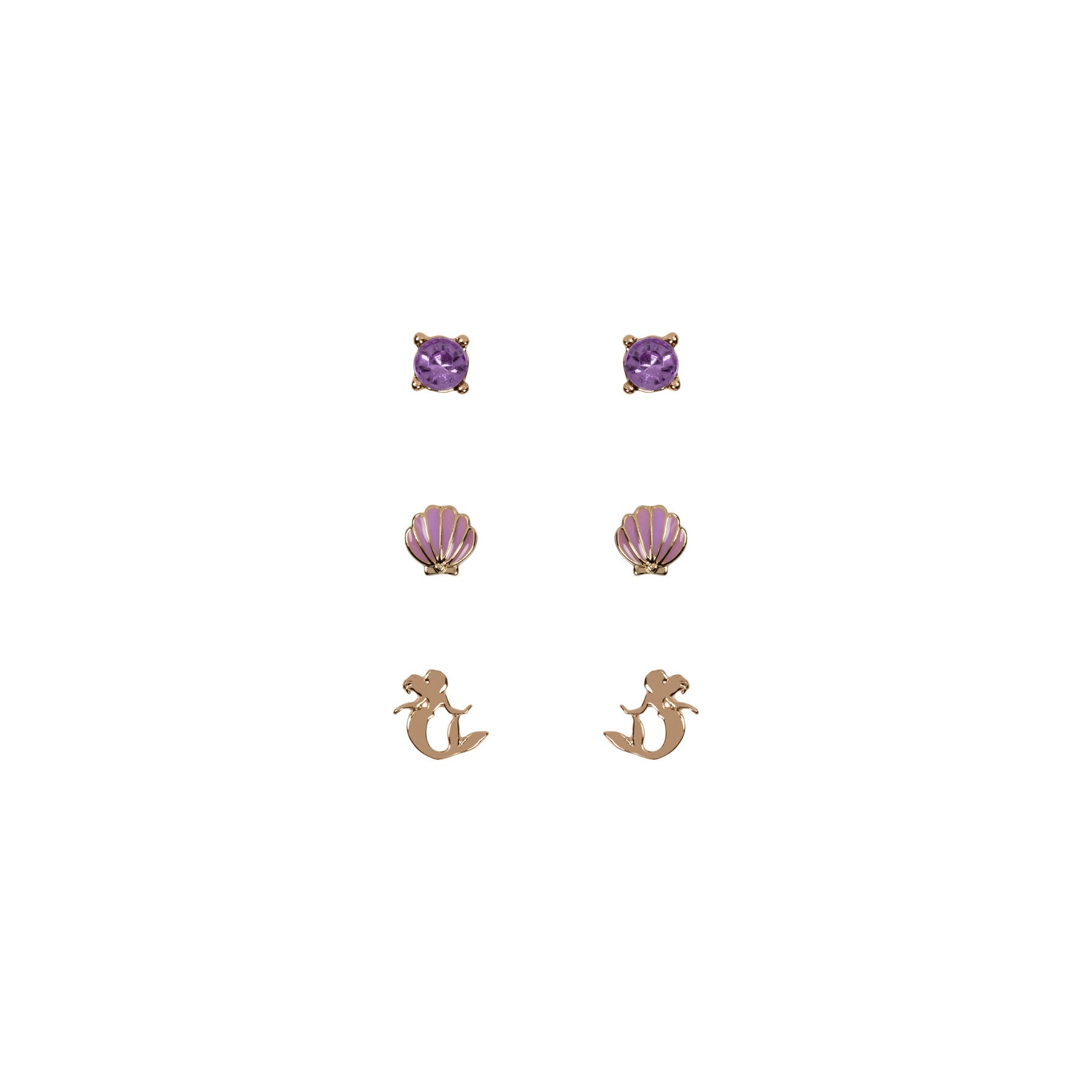 Set 3 Pares de pendientes La Sirenita Disney