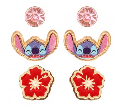 Set 3 Pares de pendientes Stitch Disney