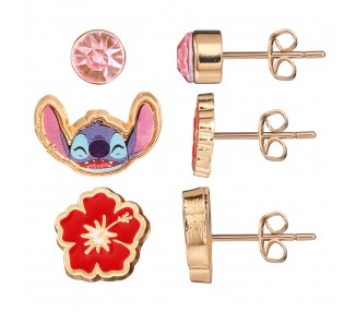 Set 3 Pares de pendientes Stitch Disney