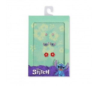 Set 3 Pares de pendientes Stitch Disney
