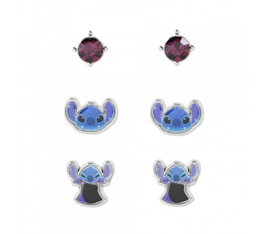 Set 3 Pares de pendientes Stitch Disney