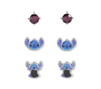 Set 3 Pares de pendientes Stitch Disney