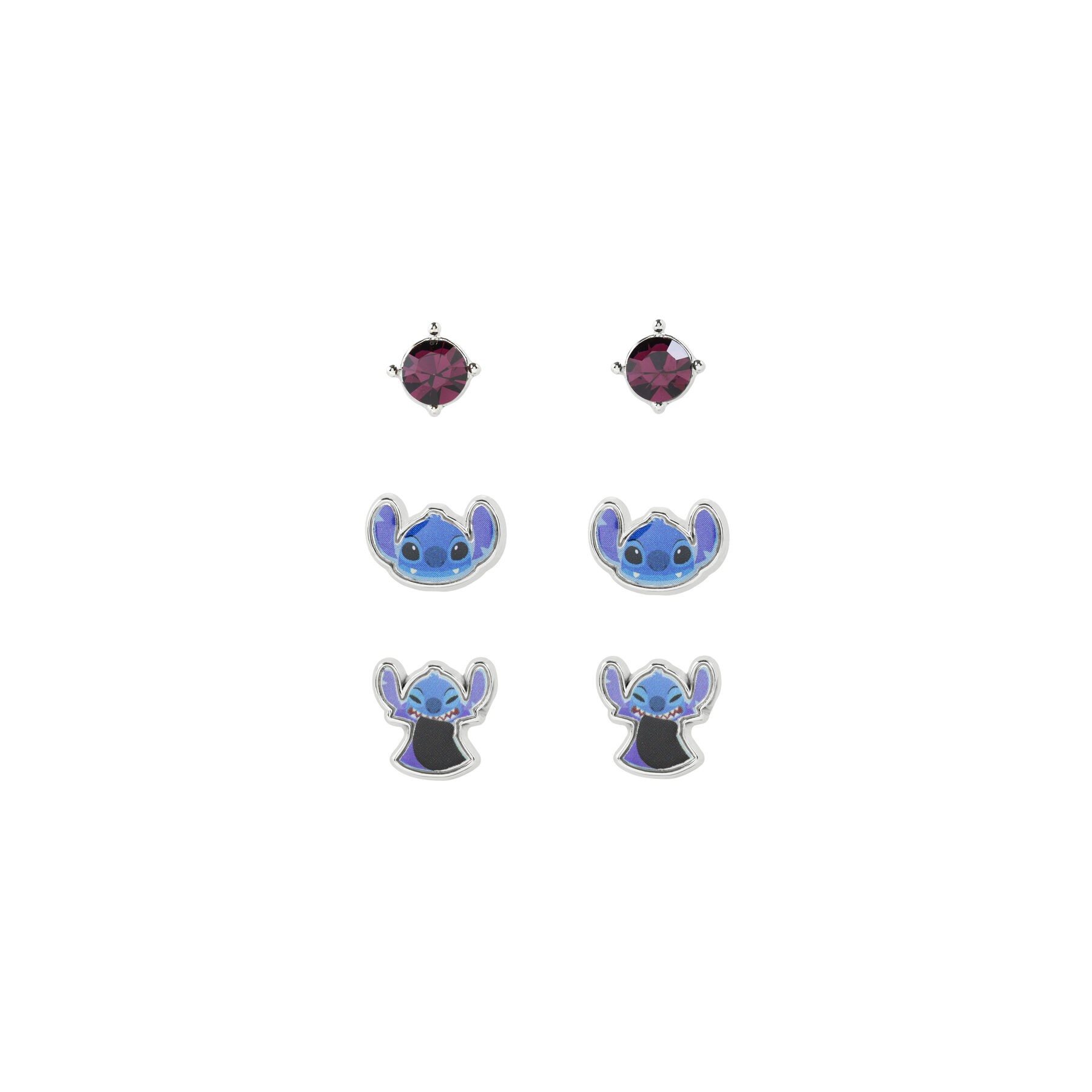 Set 3 Pares de pendientes Stitch Disney