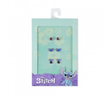 Set 3 Pares de pendientes Stitch Disney