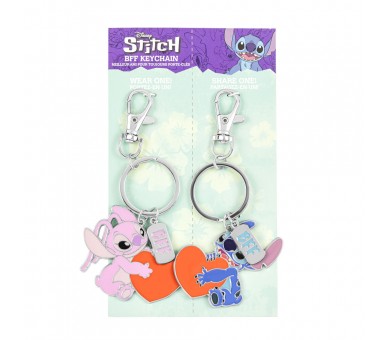 Set 2 Llaveros Angel & Stitch Disney