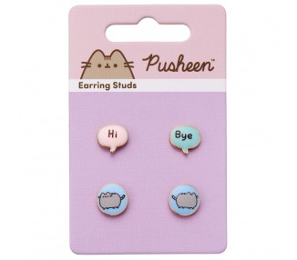 Set 3 pares pendientes Hi Bye Pusheen