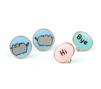 Set 3 pares pendientes Hi Bye Pusheen