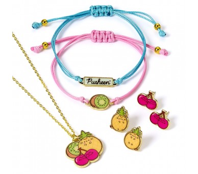 Set Colgante + pulsetas + pendientes Pusheen