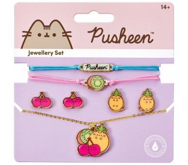 Set Colgante + pulsetas + pendientes Pusheen