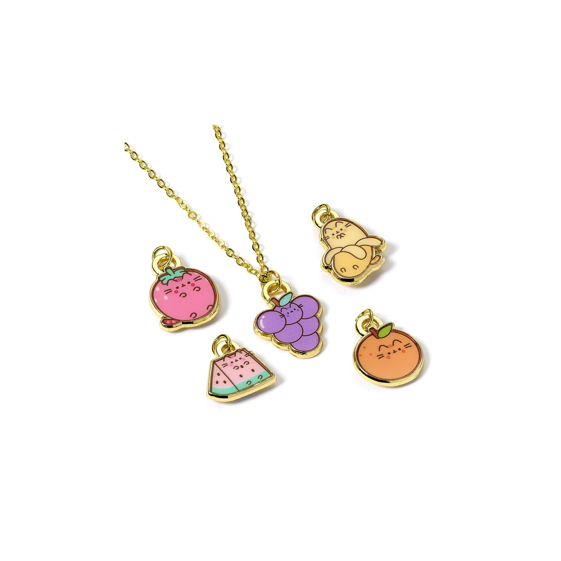 Colgante + charms Frutas Pusheen