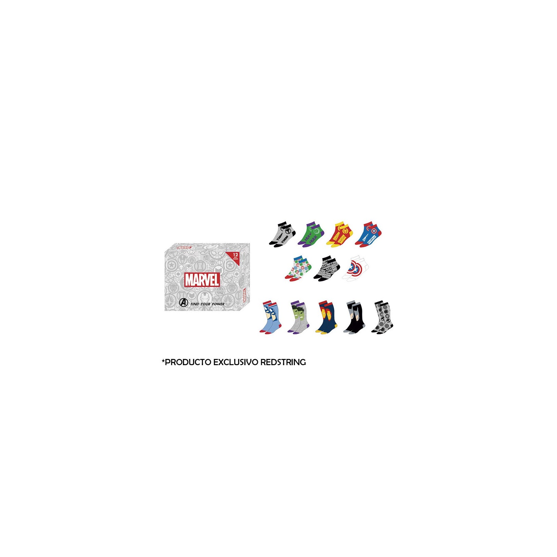 Calendario De Adviento/ Caja Regalo Calcetines Avengers Tall