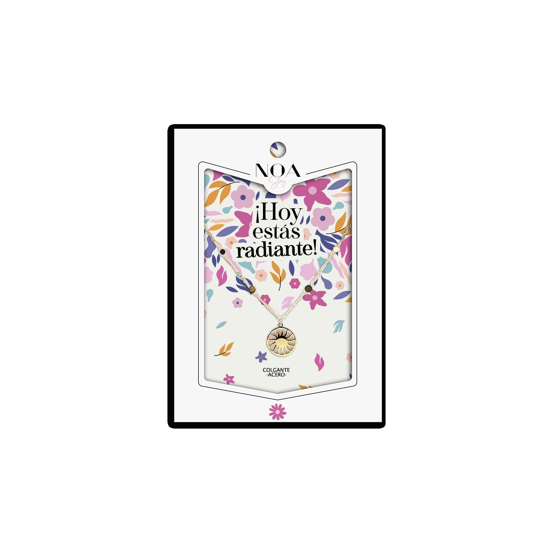 Colgante Sol Acero Dorado - Hoy Estas Radiante