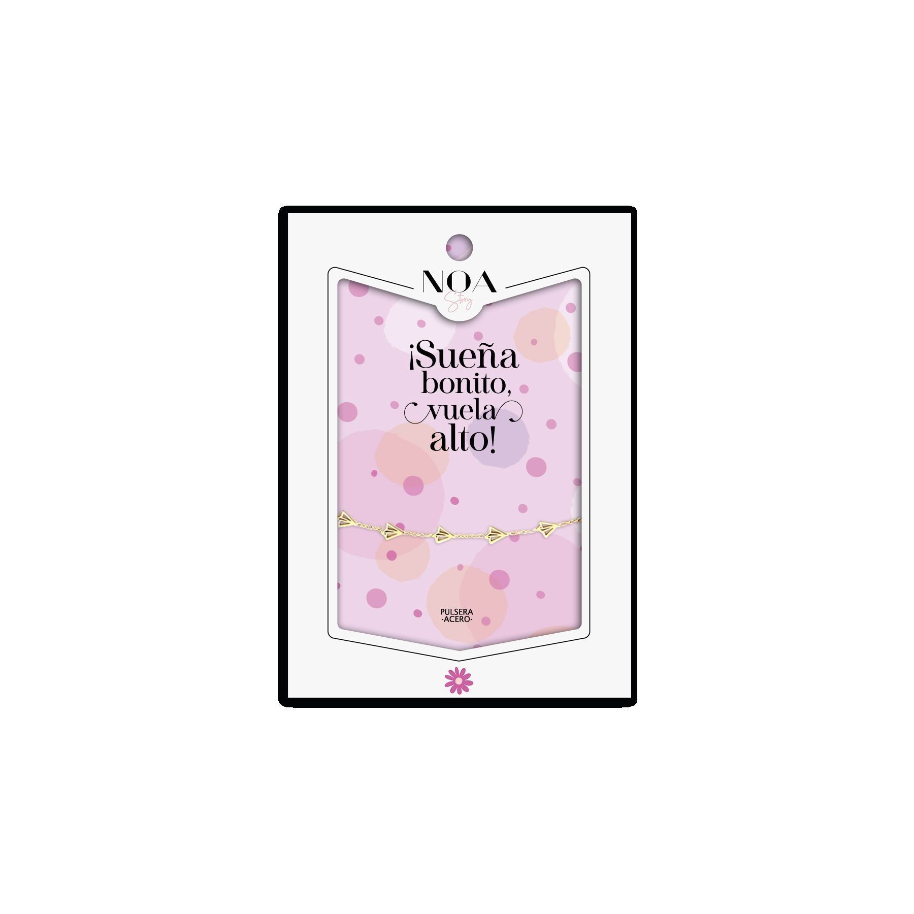 Pulsera Aviones Papel Acero Dorado - Sueã±A Bonito, Vuela Al