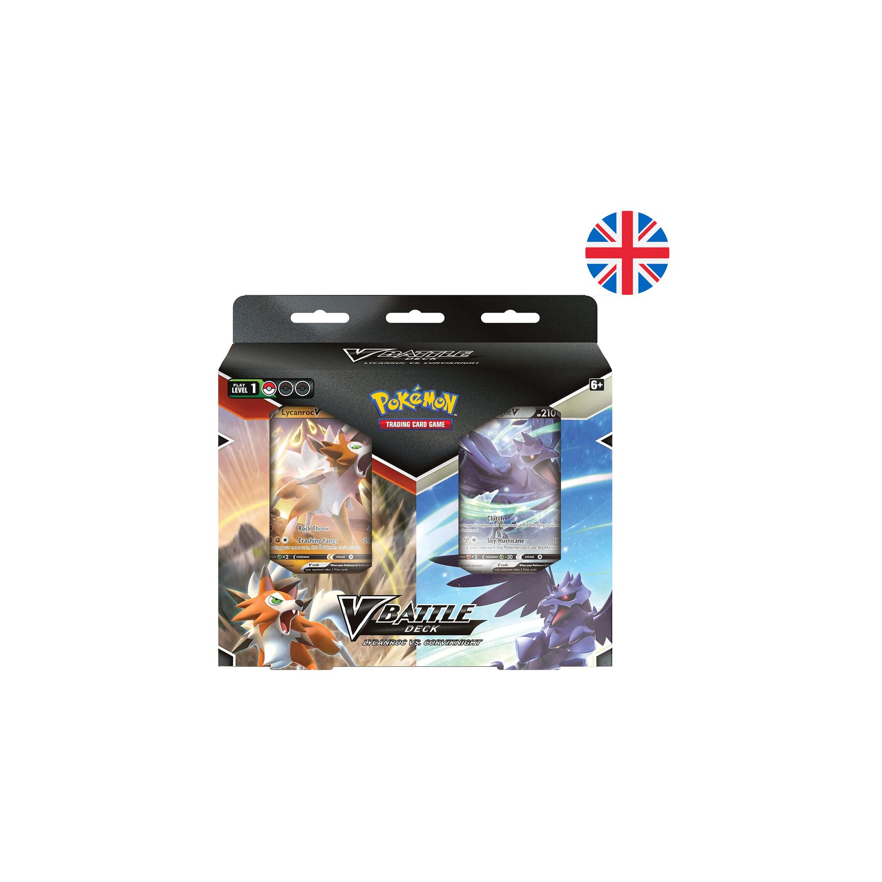 V Battle Deck juego cartas coleccionables Lycanroc Vs Corviknight Pokemon ingles