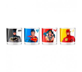 Set 4 mini vasos Superheroes DC Comics