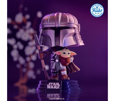 Figura POP Star Wars Impressions  Mandalorian with Grogu Exclusive