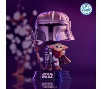 Figura POP Star Wars Impressions  Mandalorian with Grogu Exclusive