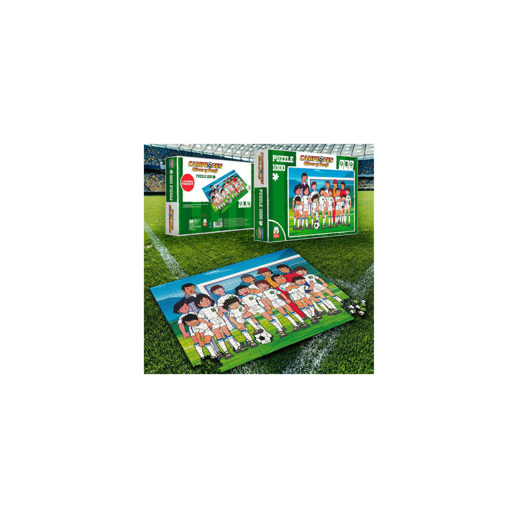 Puzzle Foto Equipo Campeones Oliver y Benji 1000pzs