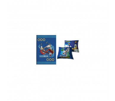Set Manta Polar + Cojin Sonic The Hedgehog