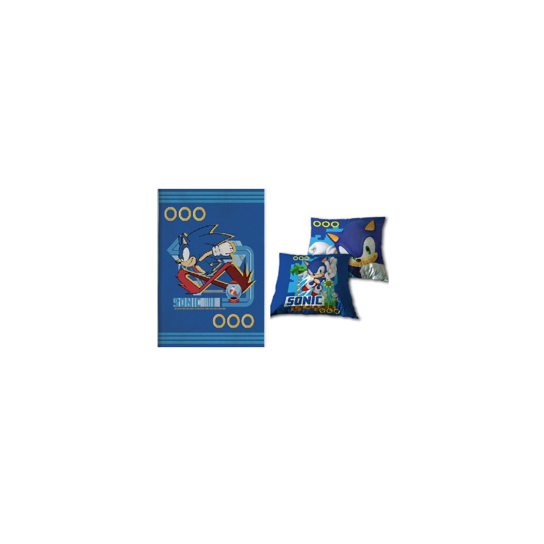 Set Manta Polar + Cojin Sonic The Hedgehog