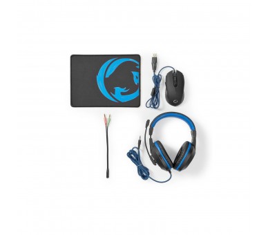Nedis Kit Gaming Combo  3 En 1  Auriculares, Ratn Y Alfombri