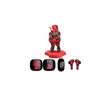 Mini Cable Guy + Auriculares Inalambricos Deadpool Marvel